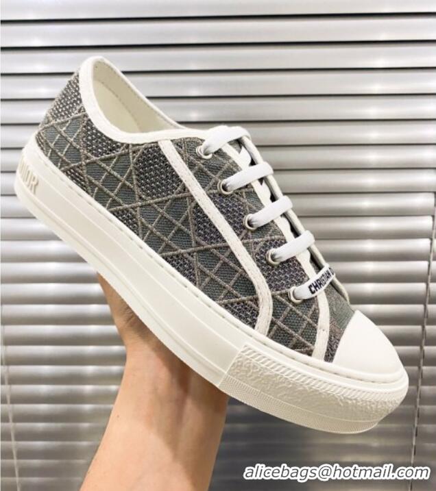 Grade Design Dior Walk'n'Dior Sneakers in Grey Cannage Embroidery 012709