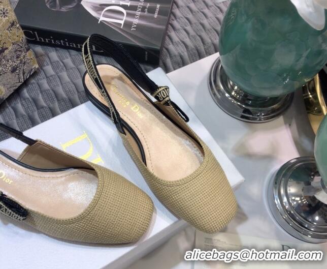 Best Luxury Dior x Moi Slingback Ballerinas Flats in Cotton Canvas Beige 012730