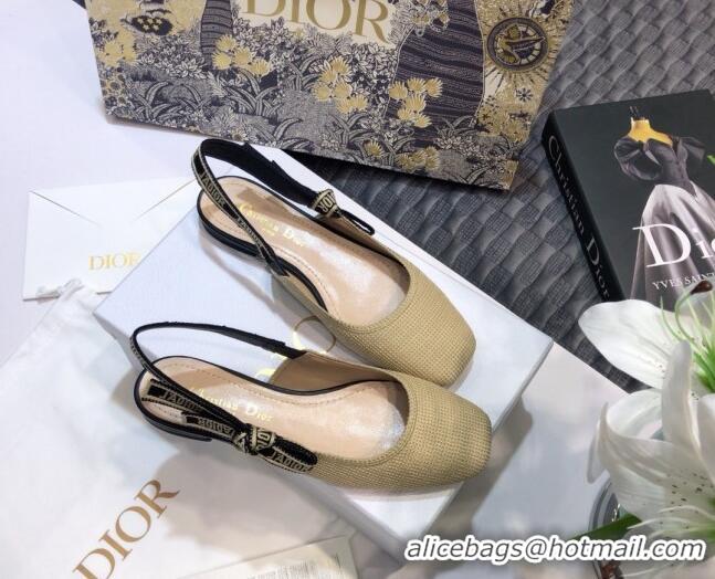 Best Luxury Dior x Moi Slingback Ballerinas Flats in Cotton Canvas Beige 012730