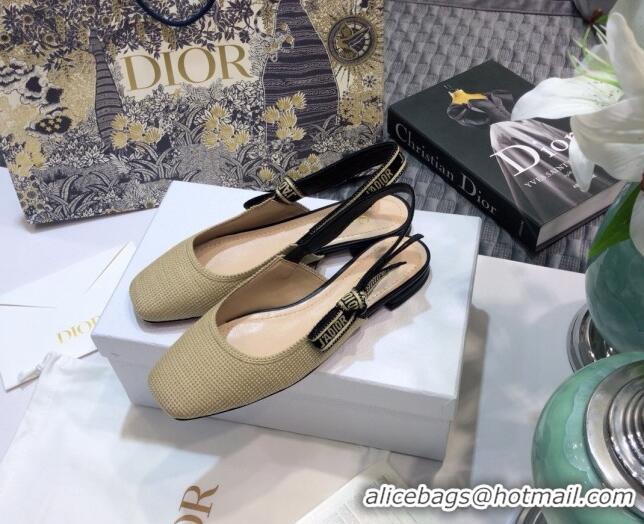 Best Luxury Dior x Moi Slingback Ballerinas Flats in Cotton Canvas Beige 012730