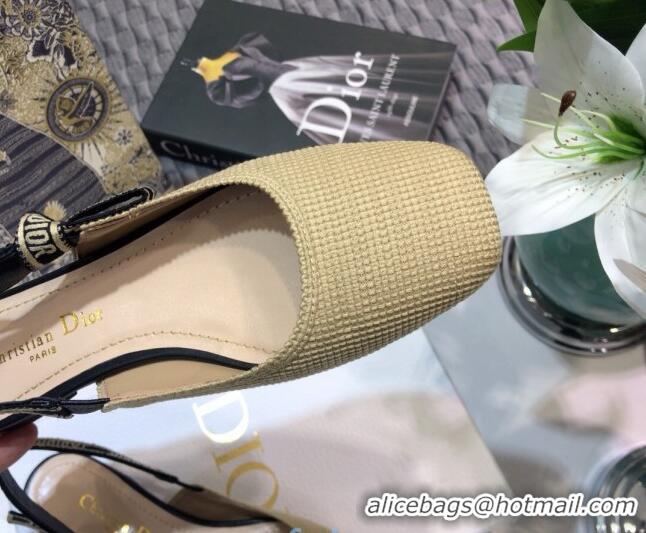 Best Luxury Dior x Moi Slingback Ballerinas Flats in Cotton Canvas Beige 012730