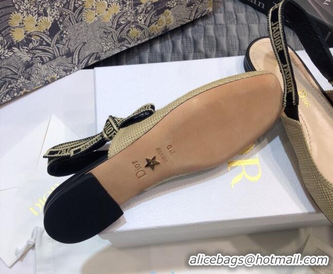 Best Luxury Dior x Moi Slingback Ballerinas Flats in Cotton Canvas Beige 012730