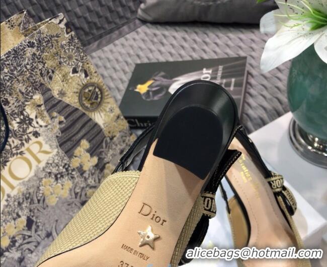 Good Quality Dior x Moi Slingback Pumps in Cotton Canvas Beige 012730