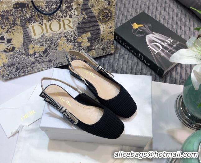 Low Cost Dior J'Adior x Moi Slingback Ballerinas Flats in Black Technical Fabric 012730