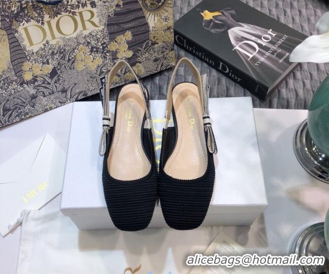 Low Cost Dior J'Adior x Moi Slingback Ballerinas Flats in Black Technical Fabric 012730