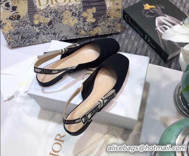 Low Cost Dior J'Adior x Moi Slingback Ballerinas Flats in Black Technical Fabric 012730