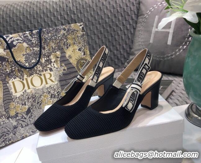 Good Product Dior J'Adior x Moi Slingback Pumps in Black Technical Fabric 012730