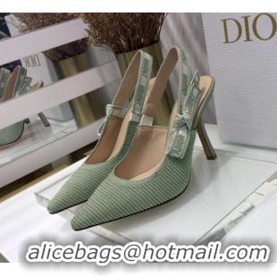 Best Price Dior J'Adior Slingback Pumps 9.5cm in Green Cotton Ribbon 022501