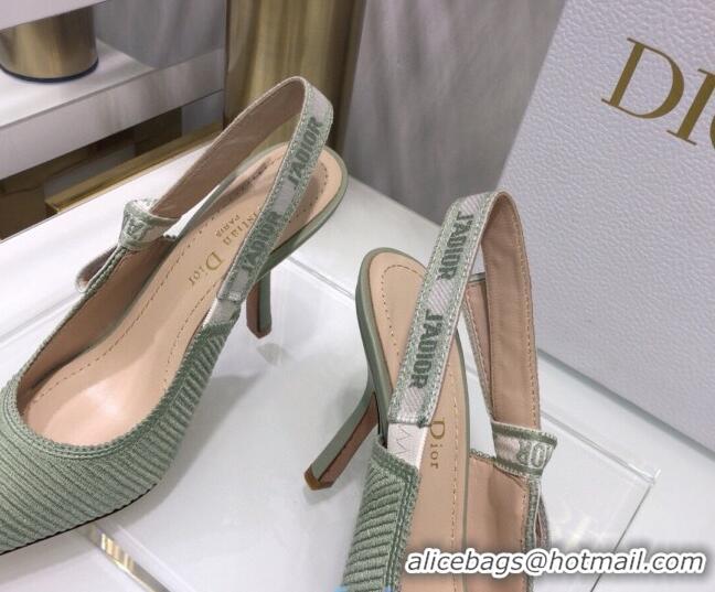 Best Price Dior J'Adior Slingback Pumps 9.5cm in Green Cotton Ribbon 022501