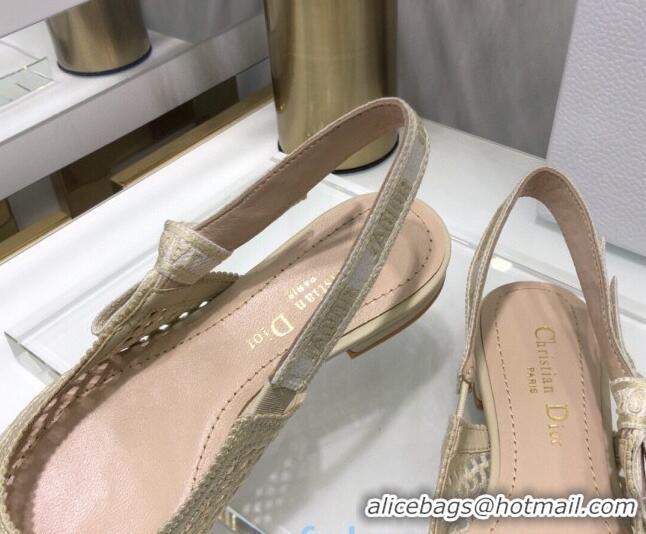 Good Product Dior J'Adior Slingback Ballerina Flat in Cream White Mesh Embroidery 022509