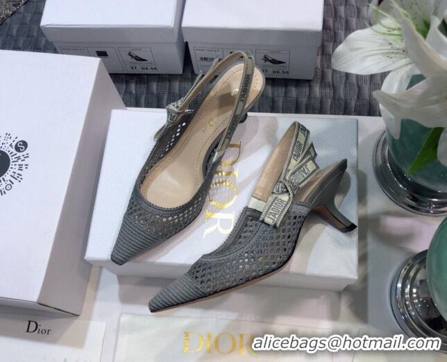 Low Price Dior J'Adior Slingback Pumps 6.5cm in Grey Mesh Embroidery 022514