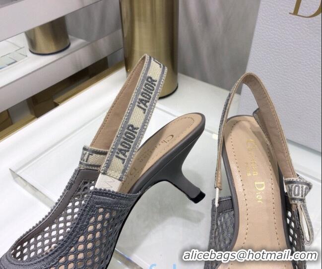 Low Price Dior J'Adior Slingback Pumps 6.5cm in Grey Mesh Embroidery 022514