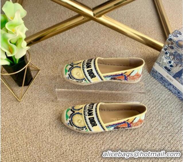 Low Cost Dior Granville Espadrilles in Turquoise In Lights Embroidered Cotton 022601