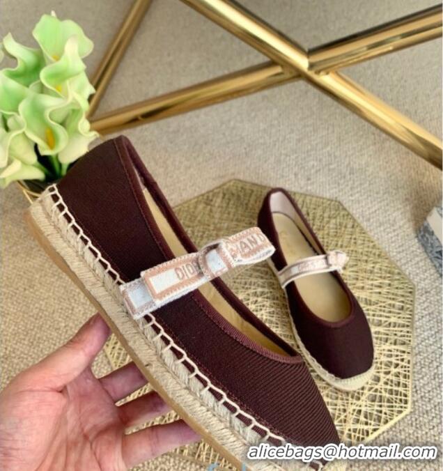 Cute Dior J'Adior Espadrilles in Burgundy Cotton Ribbon with Bow 022605