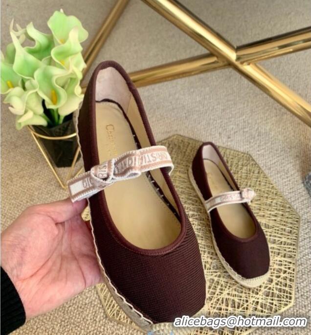 Cute Dior J'Adior Espadrilles in Burgundy Cotton Ribbon with Bow 022605