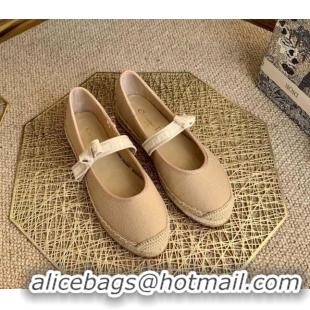 Well Crafted Dior J'Adior Espadrilles in Nude Cotton Ribbon with Bow 022607