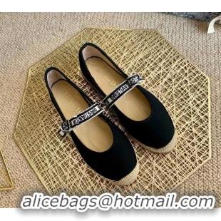 Reasonable Price Dior J'Adior Espadrilles in Black Cotton Ribbon with Bow 022608