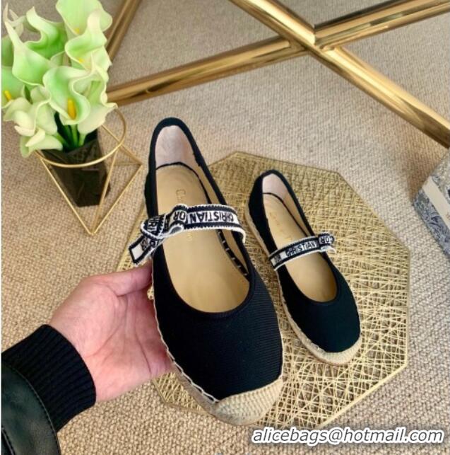 Reasonable Price Dior J'Adior Espadrilles in Black Cotton Ribbon with Bow 022608