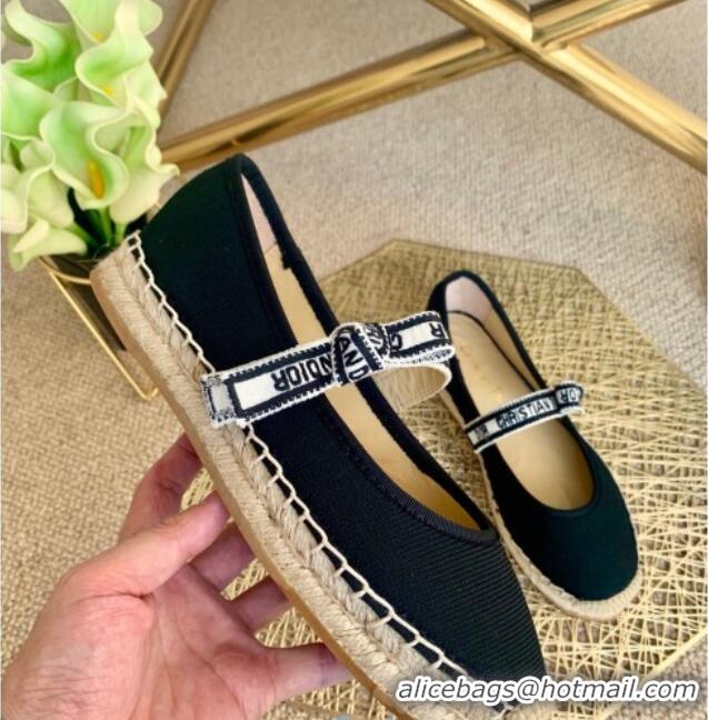 Reasonable Price Dior J'Adior Espadrilles in Black Cotton Ribbon with Bow 022608