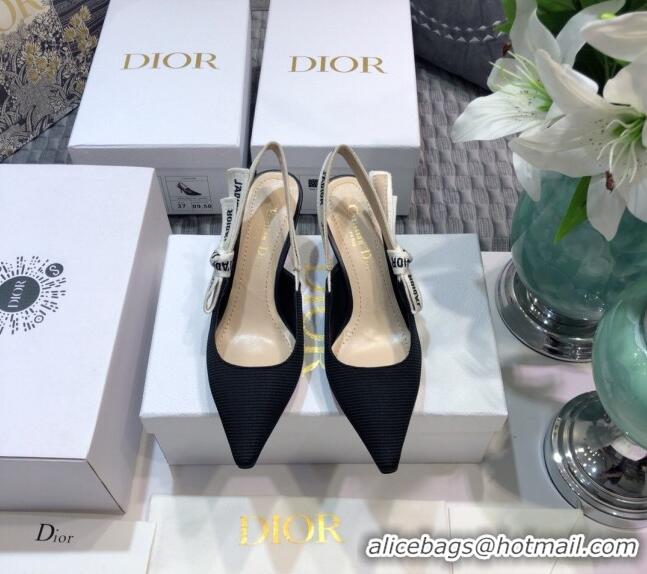 Best Price Dior J'Adior Slingback Pump With 6.5cm Heel in Black Technical Fabric 022682