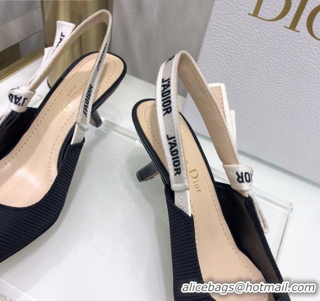 Best Price Dior J'Adior Slingback Pump With 6.5cm Heel in Black Technical Fabric 022682