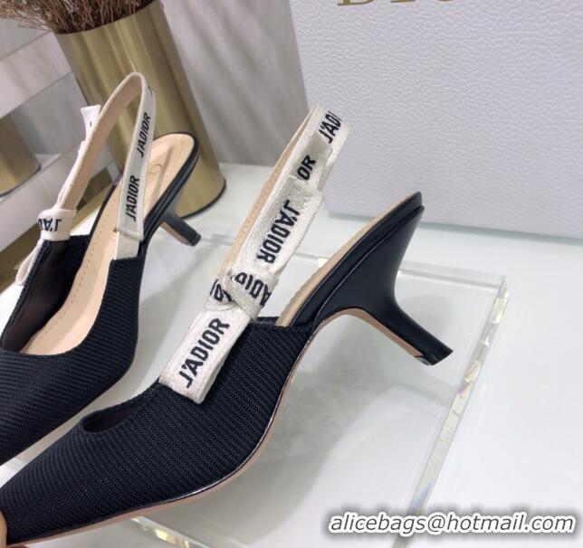 Best Price Dior J'Adior Slingback Pump With 6.5cm Heel in Black Technical Fabric 022682