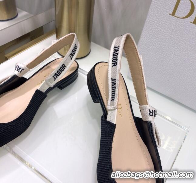 Low Price Dior J'Adior Slingback Ballerina Flat in Black Technical Fabric 022683