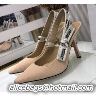 Good Product Dior J'Adior Slingback Pump With 9.5cm Heel in Beige Technical Fabric 022684