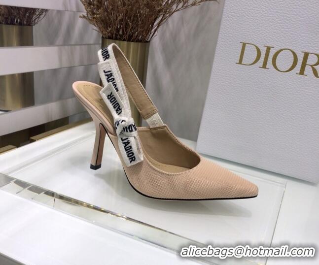 Good Product Dior J'Adior Slingback Pump With 9.5cm Heel in Beige Technical Fabric 022684