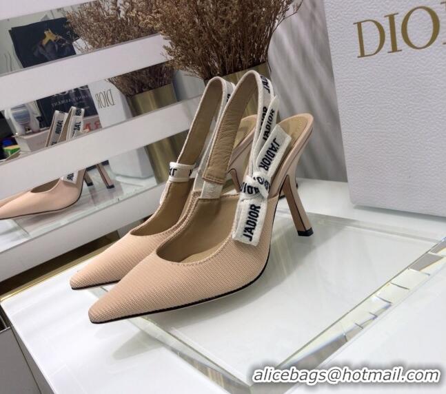 Good Product Dior J'Adior Slingback Pump With 9.5cm Heel in Beige Technical Fabric 022684