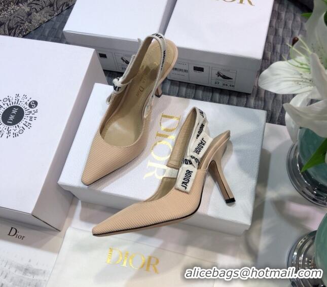 Good Product Dior J'Adior Slingback Pump With 9.5cm Heel in Beige Technical Fabric 022684