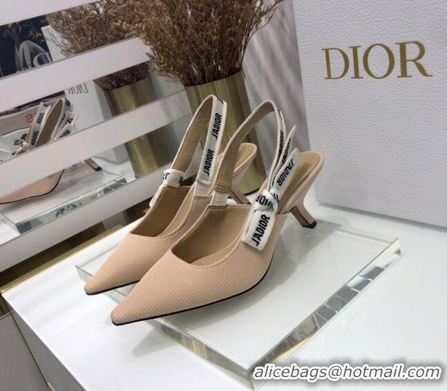 New Style Dior J'Adior Slingback Pump With 6.5cm Heel in Beige Technical Fabric 022684