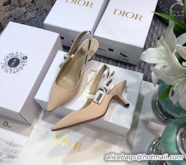 New Style Dior J'Adior Slingback Pump With 6.5cm Heel in Beige Technical Fabric 022684