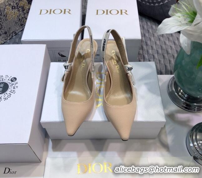 New Style Dior J'Adior Slingback Pump With 6.5cm Heel in Beige Technical Fabric 022684