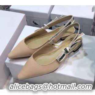 Top Design Dior J'Adior Slingback Ballerina Flat in Beige Technical Fabric 022684