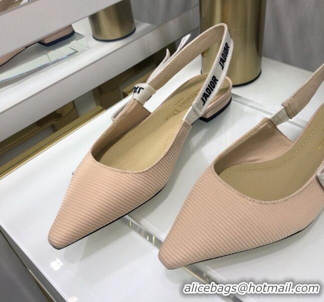 Top Design Dior J'Adior Slingback Ballerina Flat in Beige Technical Fabric 022684