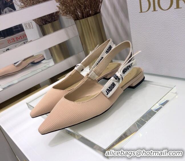 Top Design Dior J'Adior Slingback Ballerina Flat in Beige Technical Fabric 022684