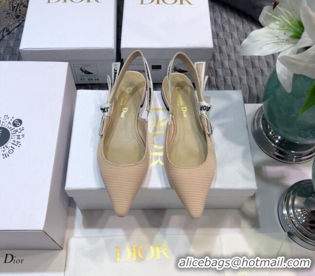 Top Design Dior J'Adior Slingback Ballerina Flat in Beige Technical Fabric 022684