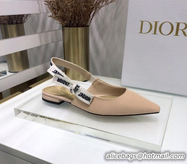 Top Design Dior J'Adior Slingback Ballerina Flat in Beige Technical Fabric 022684