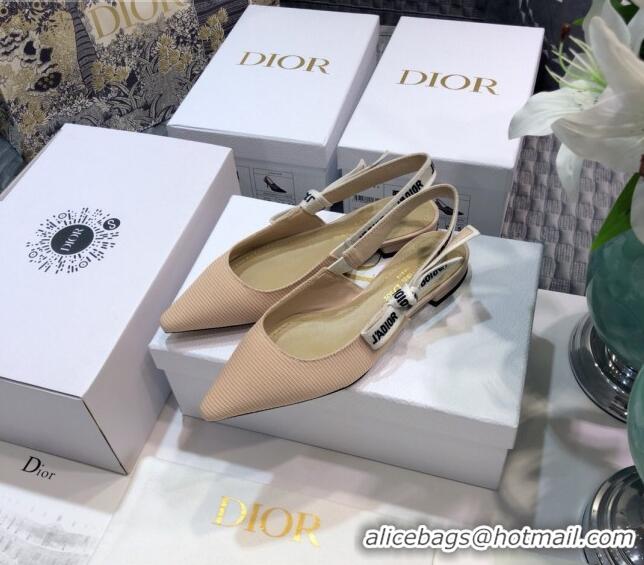 Top Design Dior J'Adior Slingback Ballerina Flat in Beige Technical Fabric 022684