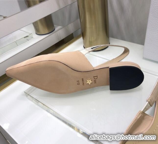 Top Design Dior J'Adior Slingback Ballerina Flat in Beige Technical Fabric 022684