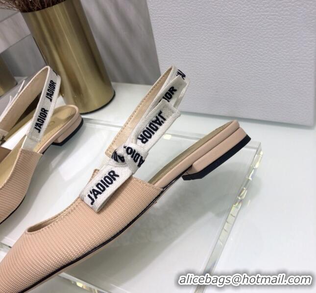 Top Design Dior J'Adior Slingback Ballerina Flat in Beige Technical Fabric 022684