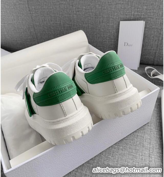 New Arrivals Dior DIOR-ID Sneakers in White and Green Calfskin 031101