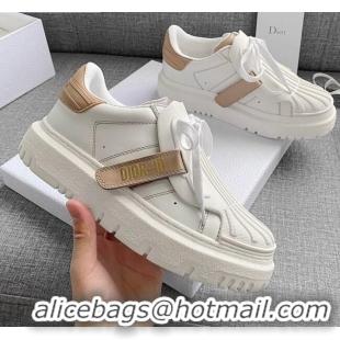 Super Quality Dior DIOR-ID Sneakers in White and Nude Calfskin 031102