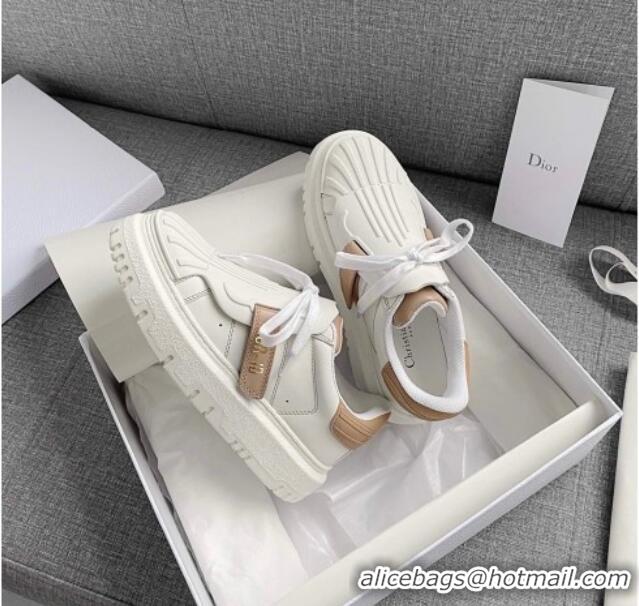 Super Quality Dior DIOR-ID Sneakers in White and Nude Calfskin 031102