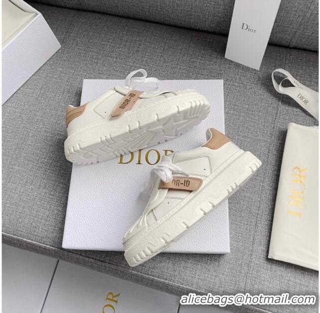 Super Quality Dior DIOR-ID Sneakers in White and Nude Calfskin 031102