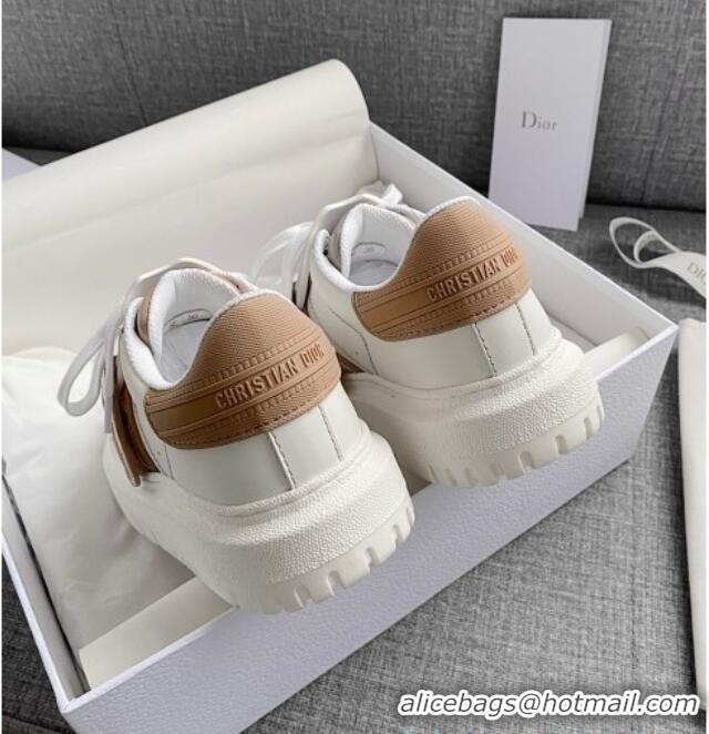 Super Quality Dior DIOR-ID Sneakers in White and Nude Calfskin 031102