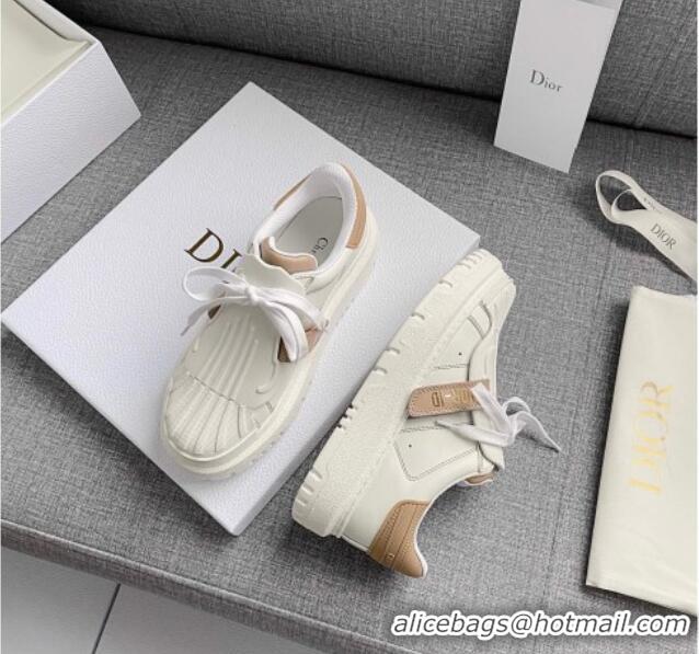 Super Quality Dior DIOR-ID Sneakers in White and Nude Calfskin 031102