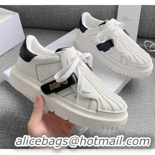 Top Quality Dior DIOR-ID Sneakers in White and Black Calfskin 031104