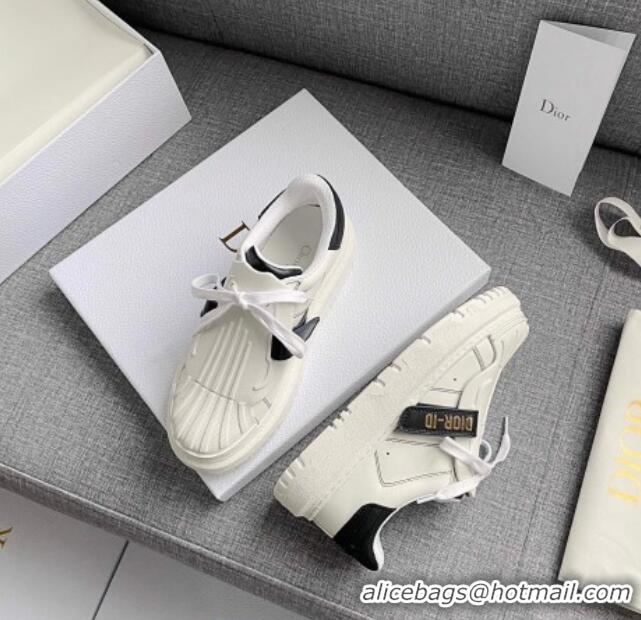 Top Quality Dior DIOR-ID Sneakers in White and Black Calfskin 031104